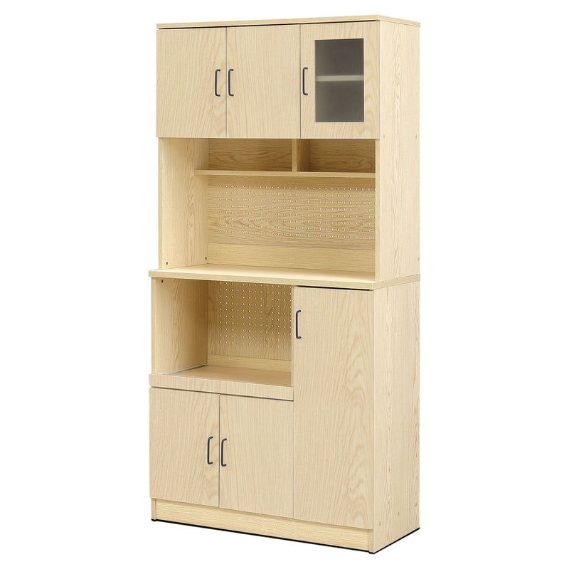 食器棚 レンジ台 幅89cm 180cm コンセント付 レンジボード 可動棚付き