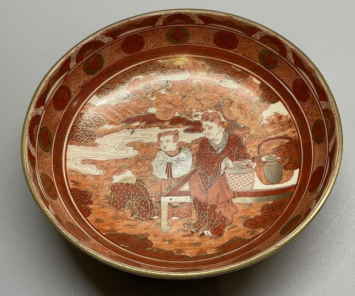 古九谷 角福上手作 江戸後期〜明治期 金襴手 中国人龍鳳凰画 買取させ