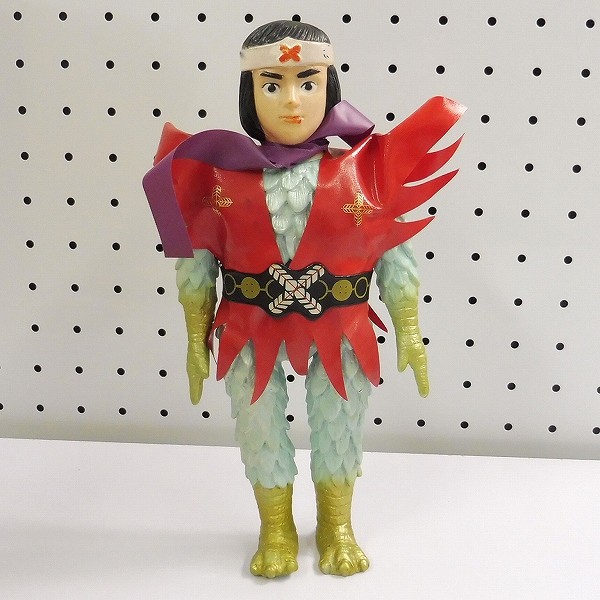 買取】変身忍者嵐 けんざん 無刻印 ソフビ 面取れ 台紙 ヘッダー付き