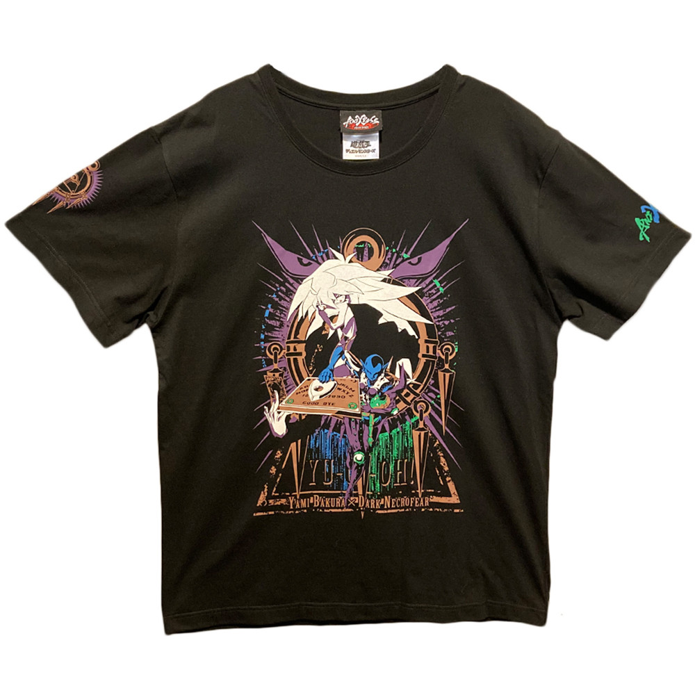 ANI XROSS 遊☆戯☆王デュエルモンスターズ Tシャツ (缶バッジ付き) 闇