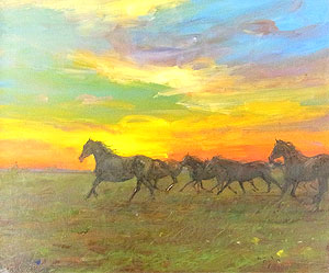 中畑艸人「黎明」油彩8号