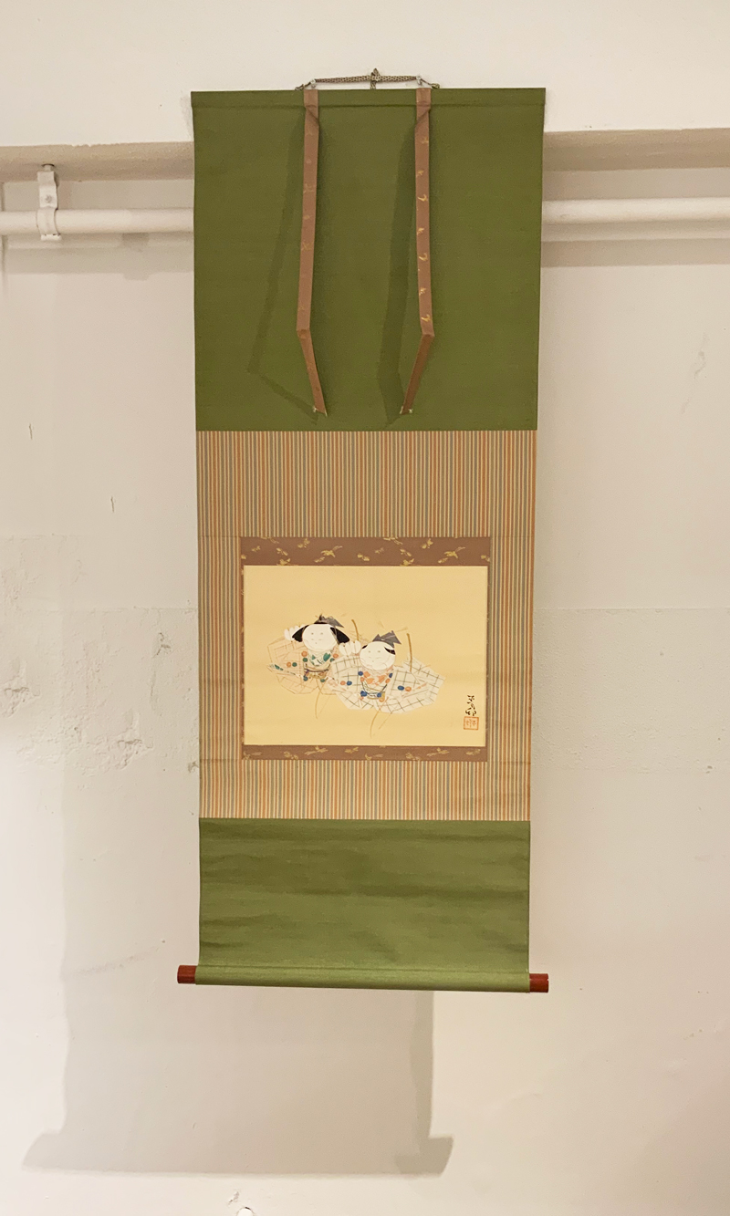 前田青邨の掛軸『武士人形画』の買取価格 -【かけじく屋】