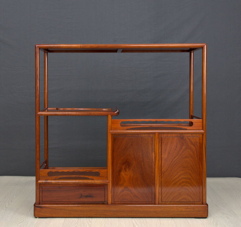 飾り棚: 花梨 生地色吹き抜2.5尺棚 no.3008 / 唐木家具OSAKA