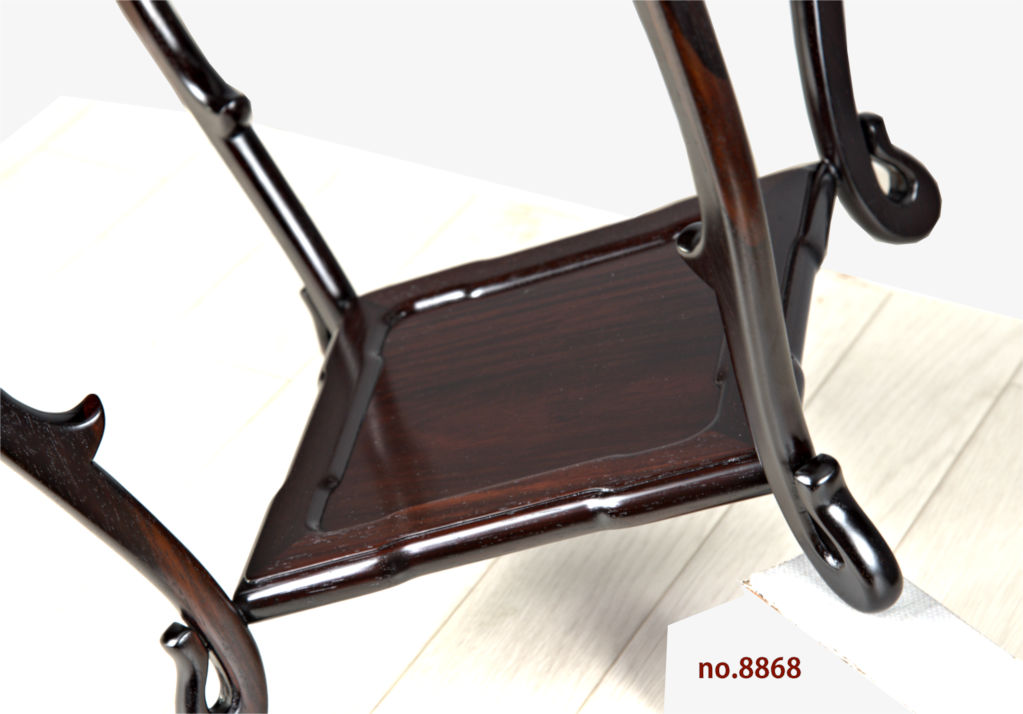 花台: 紫檀 中卓 盆栽台 漆 高さ47cm 大阪唐木指物 no.8868 / 唐木家具