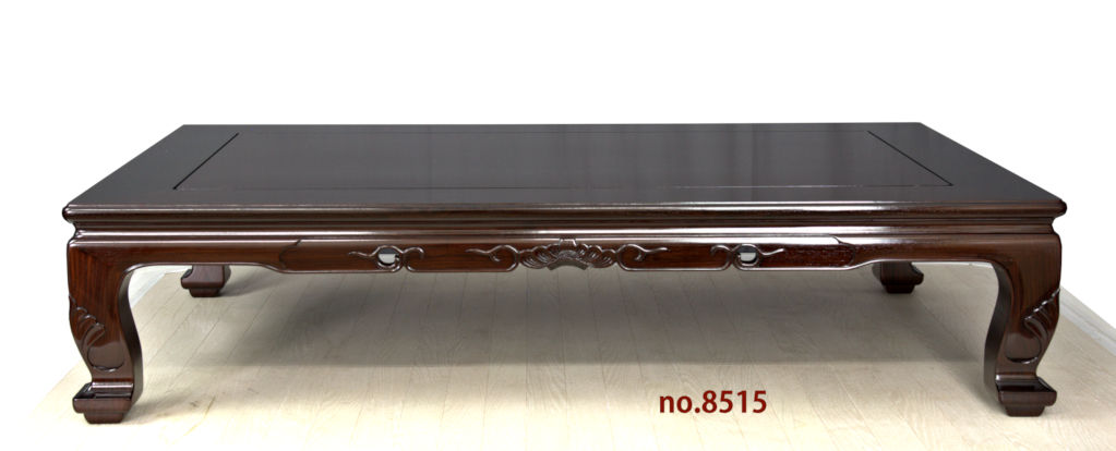 座敷机: 紫檀 尾崎作 菊彫り 5尺机 大阪唐木指物 no.8515 / 唐木家具OSAKA