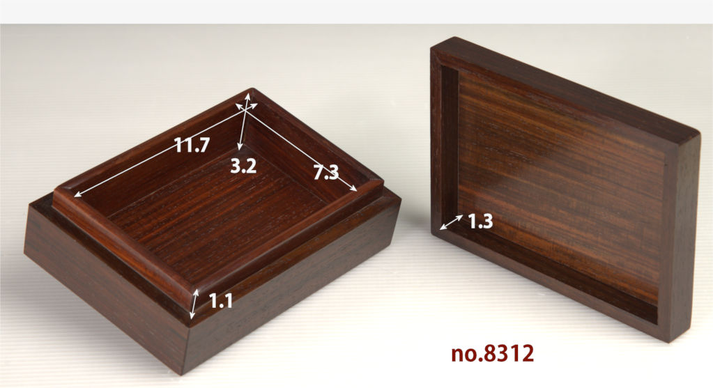 ギャラリー小物:紫檀 小箱 市松柄 若畑作 巾14cmcm 大阪唐木指物 no