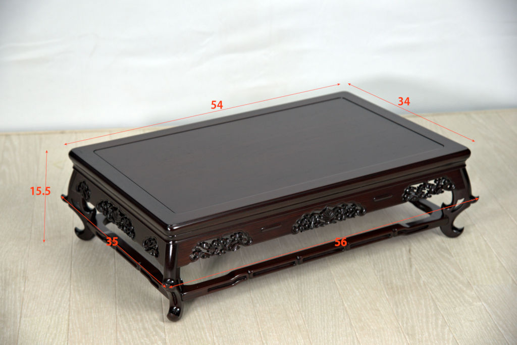 花台: 紫檀 隆造作 二重 唐草彫り1.8尺 大阪唐木指物 no.8779 / 唐木