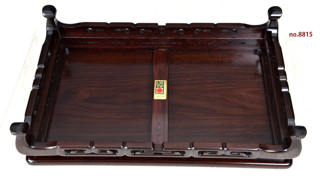 花台: 紫檀 下村作 肩彫り 1.8尺 平台 大阪唐木指物 no.8815 / 唐木