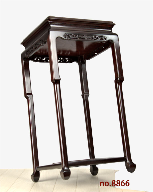 花台: 紫檀 角高卓 盆栽台 漆 高さ47cm 大阪唐木指物 no.8866 / 唐木