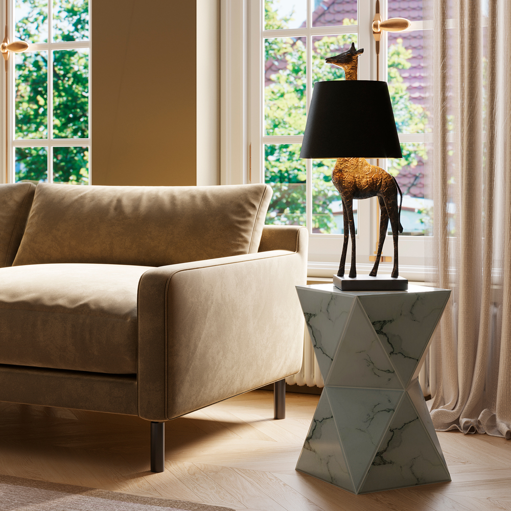 廃番】ラグジュアリー トライアングル マーブル サイドテーブル