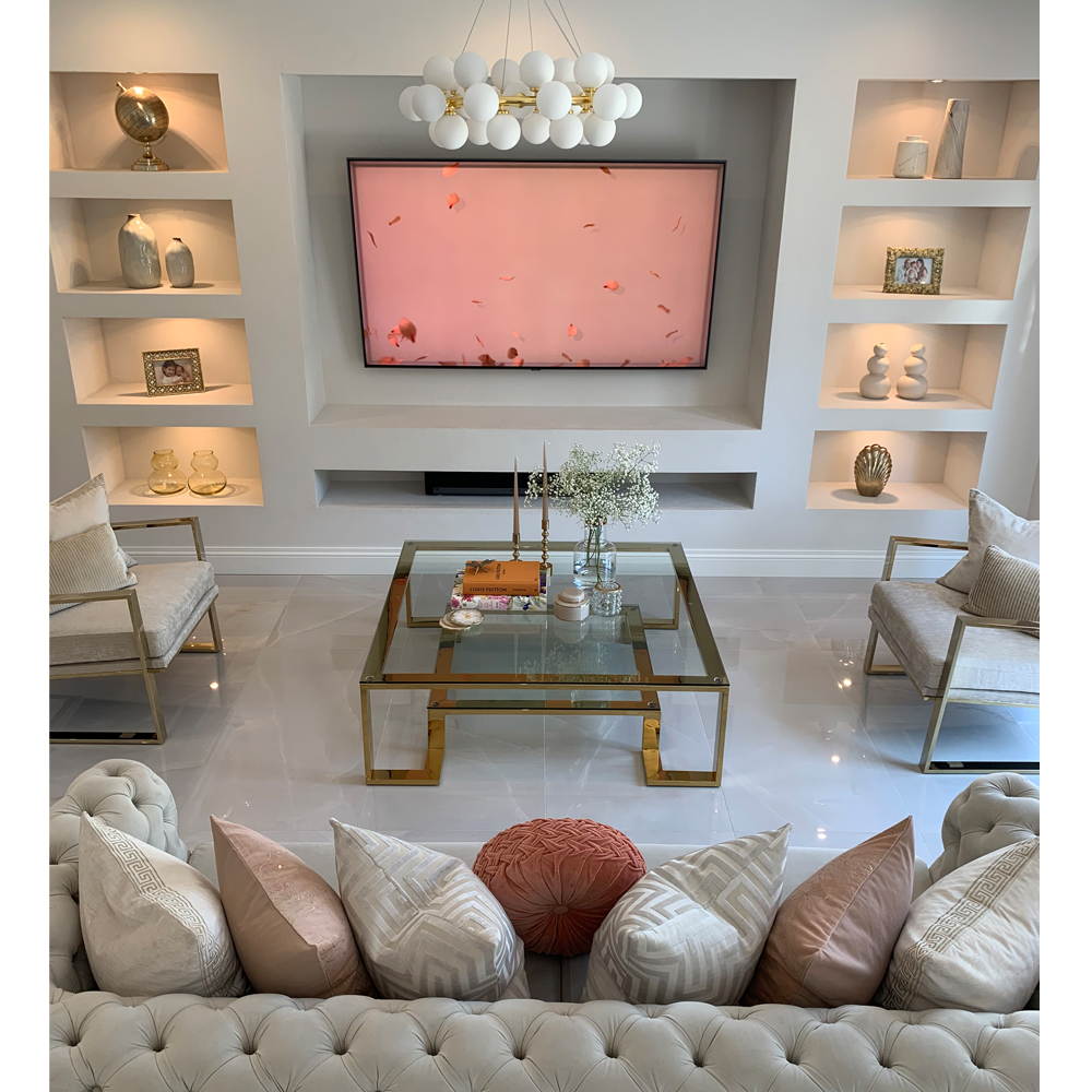 ゴールドラッシュ 120x120cm ローテーブル/コーヒーテーブル - ロー