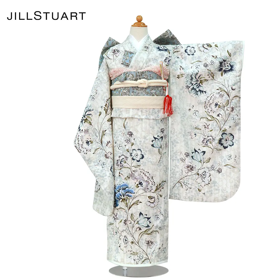 JILLSTUART》ライトブルー地にカーネーションの着物／七五三・七歳