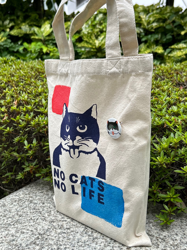 猫柄】カツミアート（松下カツミ）キャンバスフラットトートバッグ（A4