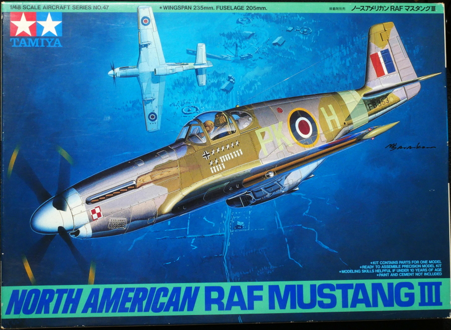 ノースアメリカン RAF マスタングIII タミヤ 1/48 組立と塗装・製作記