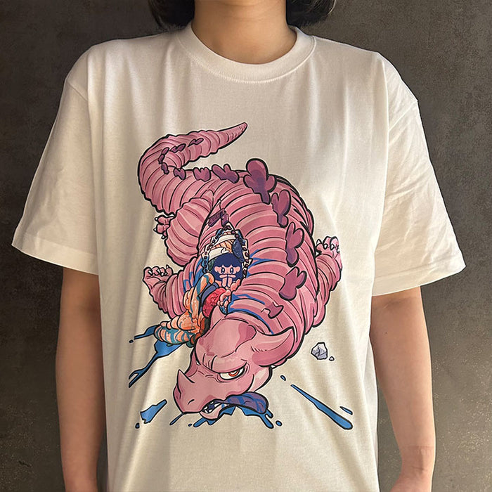 VINYLグラフィックTシャツ / 白 / すしお×モニョチタポミチ