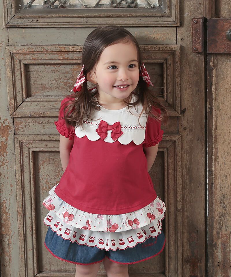 coeur a coeur スカラップデザイン裾フリル半袖Tシャツ | キムラタン