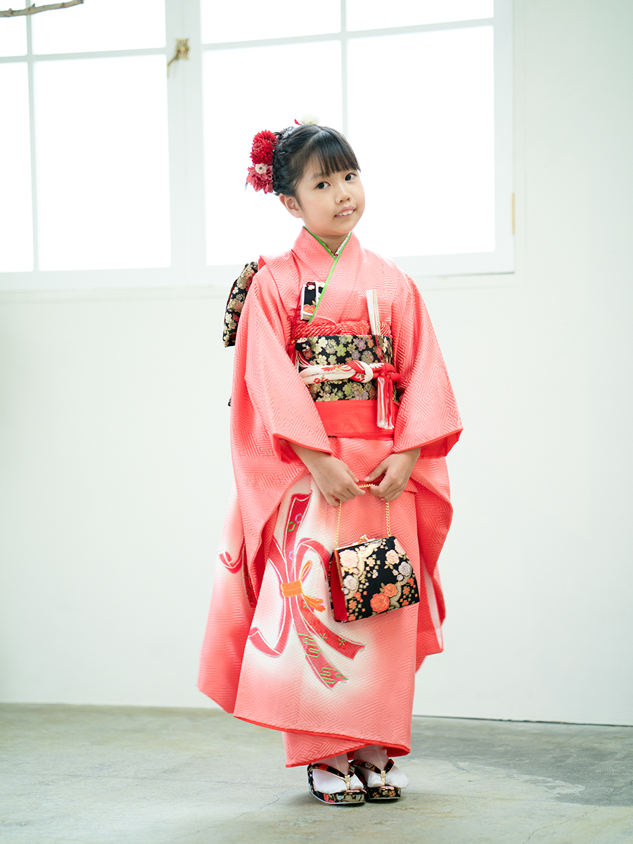 七五三 子供 着物 ピンク 美品 襦袢つき 7歳 13参り 七五三 子供 着物