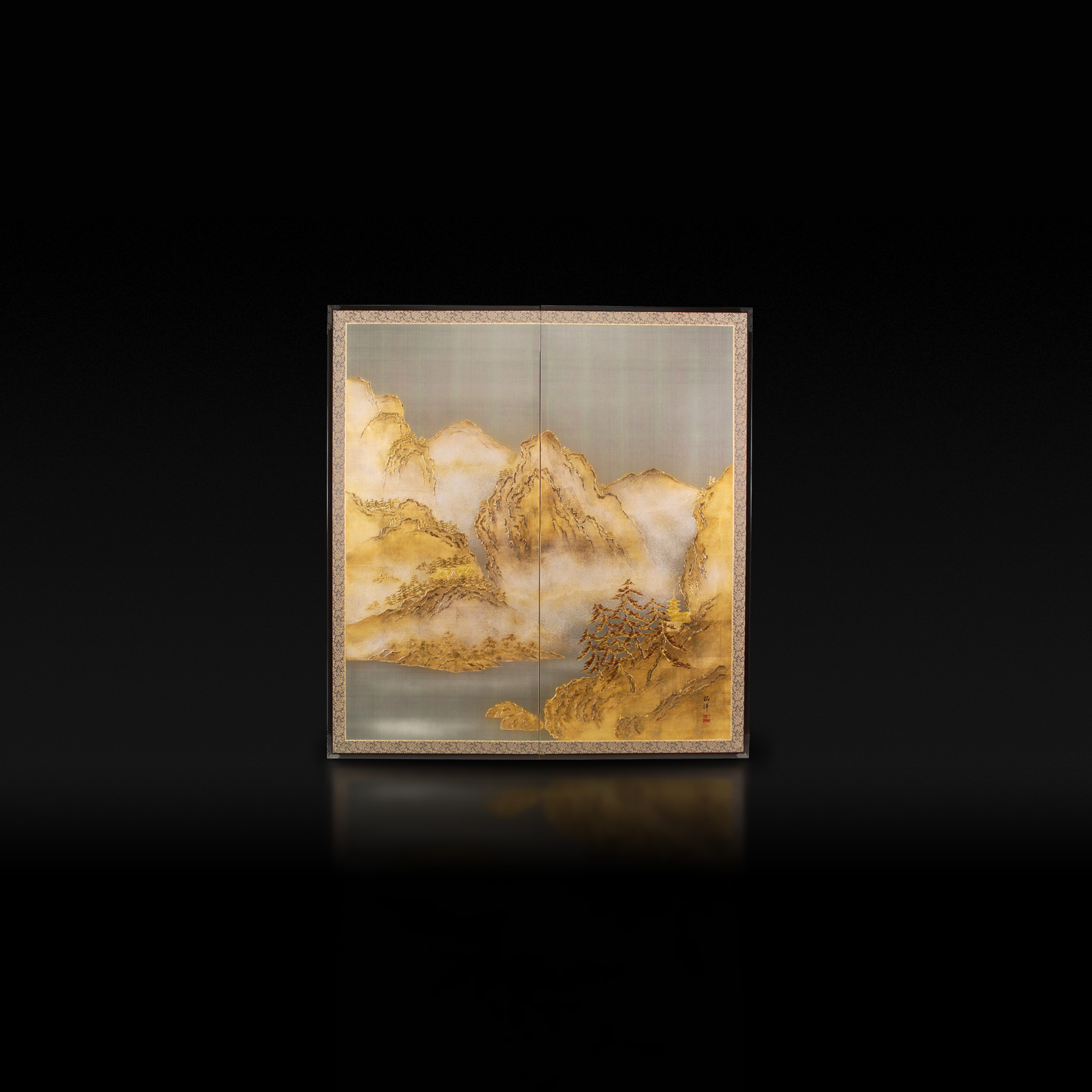 山水 屏風(利休屏風) - 金屏風 屏風 の通販(通信販売) KIN BYOBU≪公式≫