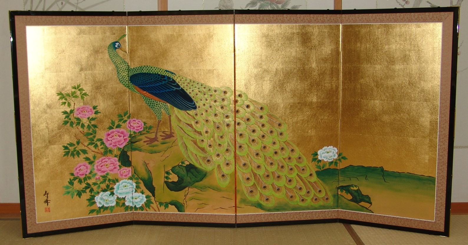 金屏風 日本画金屏風の製造/通信販売(通販) 御子柴屏風店