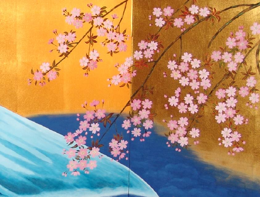 金屏風 日本画金屏風の製造/通信販売(通販) 御子柴屏風店