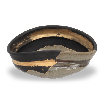 古唐津 絵唐津 沓形 茶碗 金継ぎ 復元修復