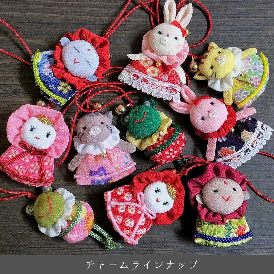 ちりめん手芸キット 仔猫のチャーム・2個セット |生地 和柄/和布