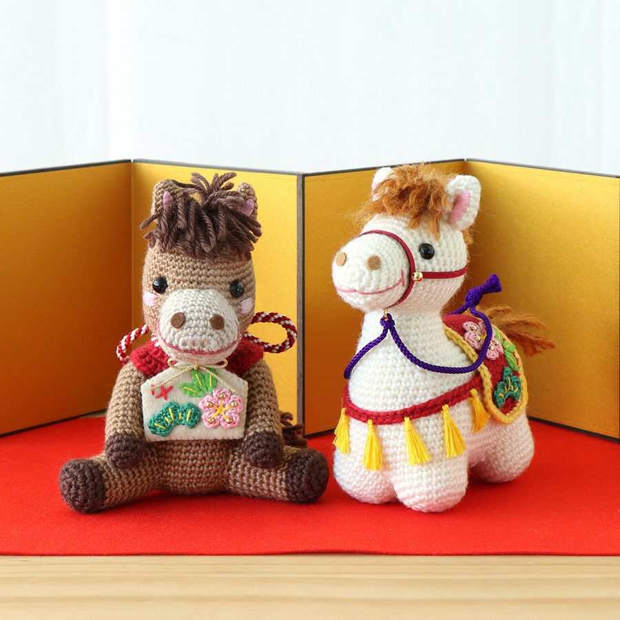 2026干支あみぐるみキット 絵馬とお馬さん |生地 和柄/和布/ちりめん