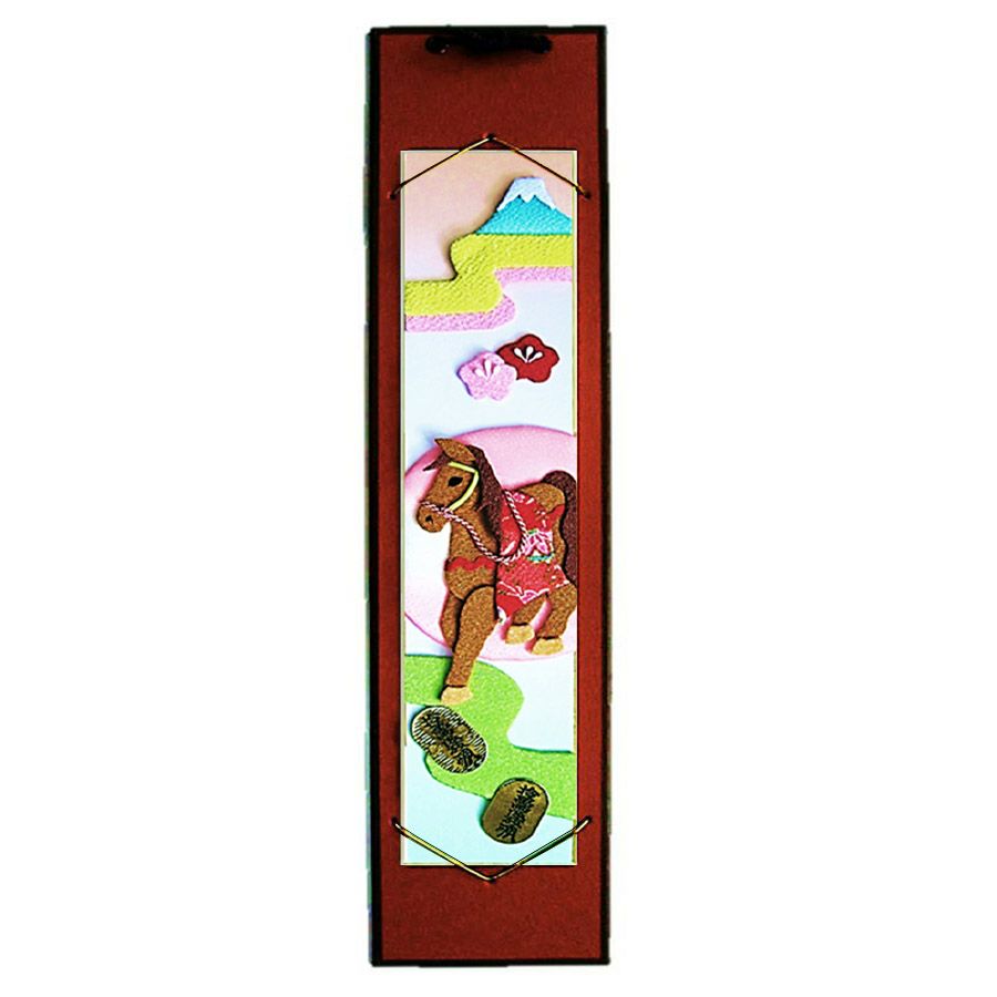 2026午年 干支押絵キット 開運祝い馬(短冊掛け付) |生地 和柄/和布