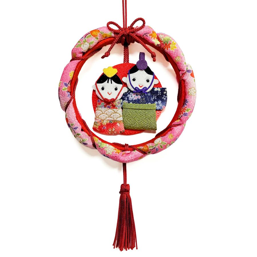 雛人形手作りキット ぷくぷくリース 仲良しひな祭り |生地 和柄/和布