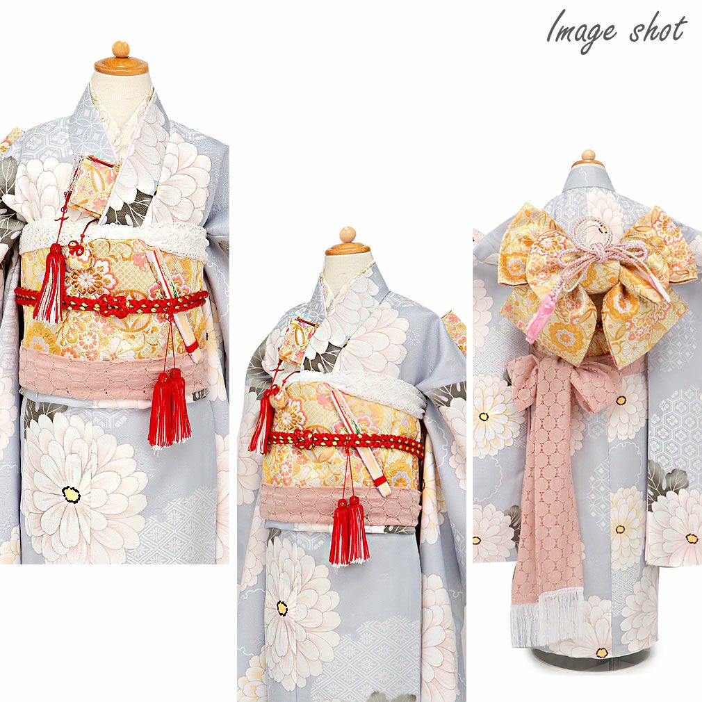 七五三 7歳 七歳 帯 作り帯 結び帯 日本製 大寸 金 花紋 5歳 7歳 祝い