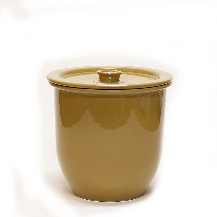 常滑焼 陶器製 漬物容器 かめ 蓋付 3号 5.4L(キャメル) の通信販売