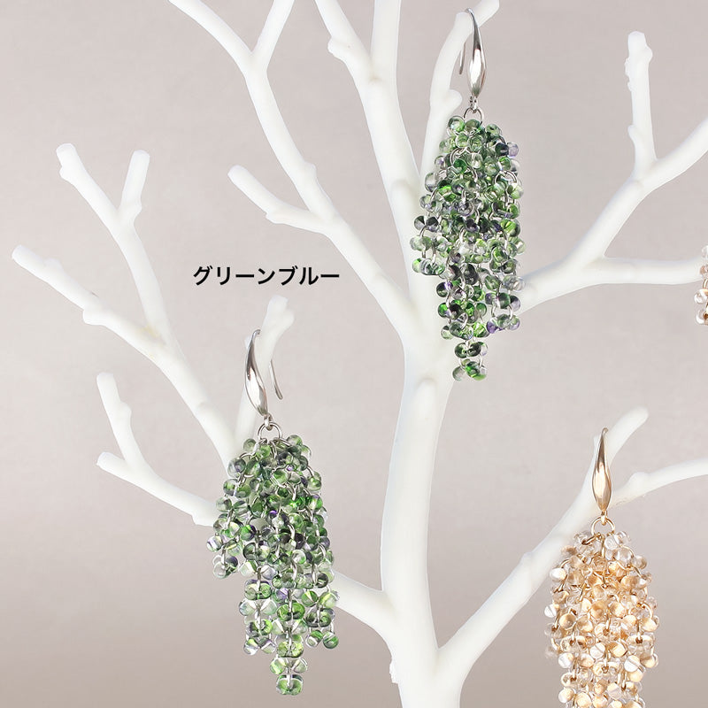 レシピNo.KR1072 チェコファルファーレのフリンジピアス – 貴和製作所