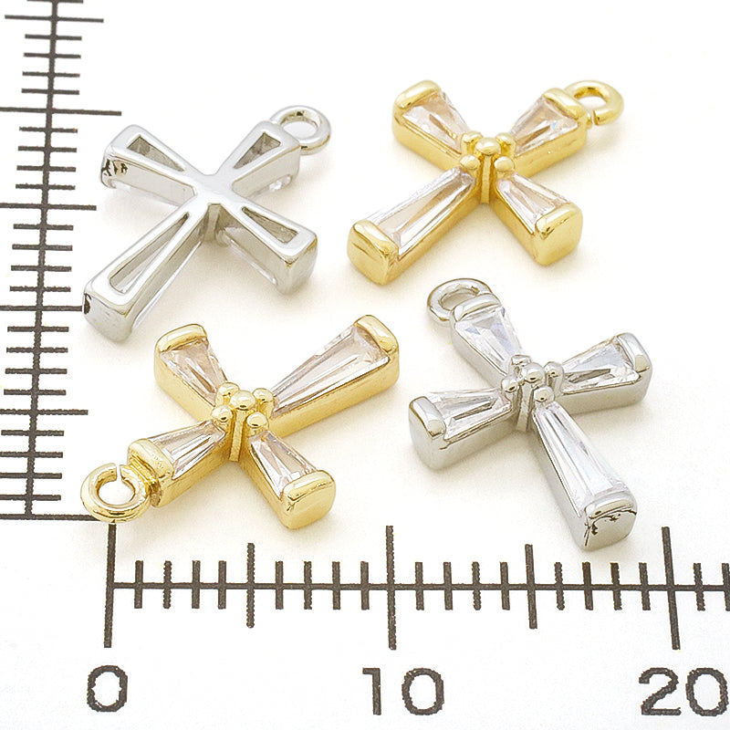 チャーム キュービックジルコニア クロス No.2 ロジウムカラー – 貴和