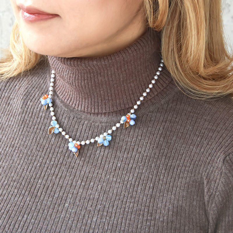 レシピ(図のみ)No.KR0882 チェコビーズの木の実ネックレス – 貴和