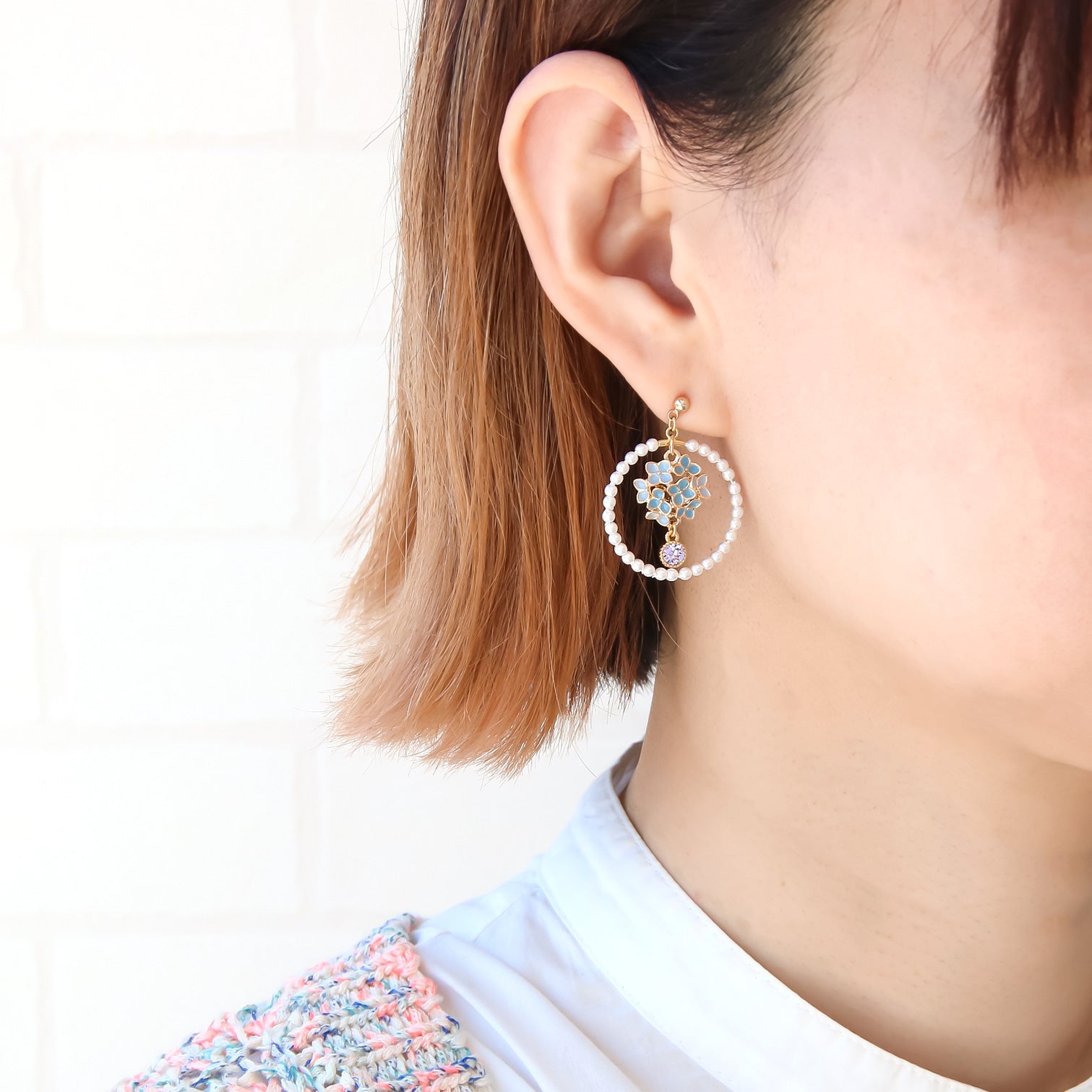 レシピNo.KR0970 チャーム紫陽花のアクセサリー2種 – 貴和製作所