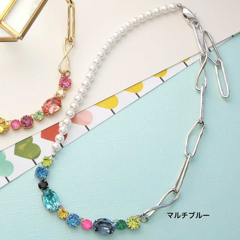 レシピNo.KR0985 貴和クリスタルのマルチビジューネックレス – 貴和