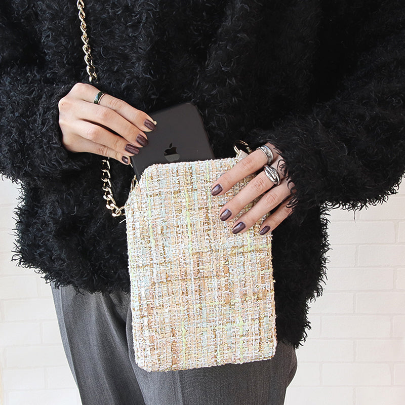 ツイードショルダーポーチ ベージュ – 貴和製作所オンラインストア