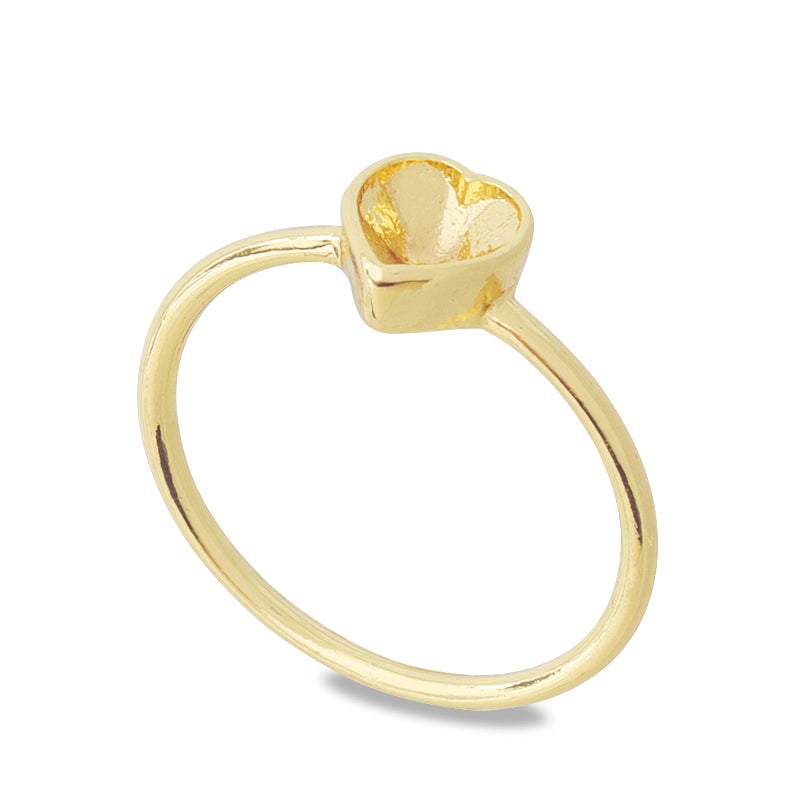 リング台 石座付 ハート ＃4884 5.5×5mm ゴールド(コーティング付