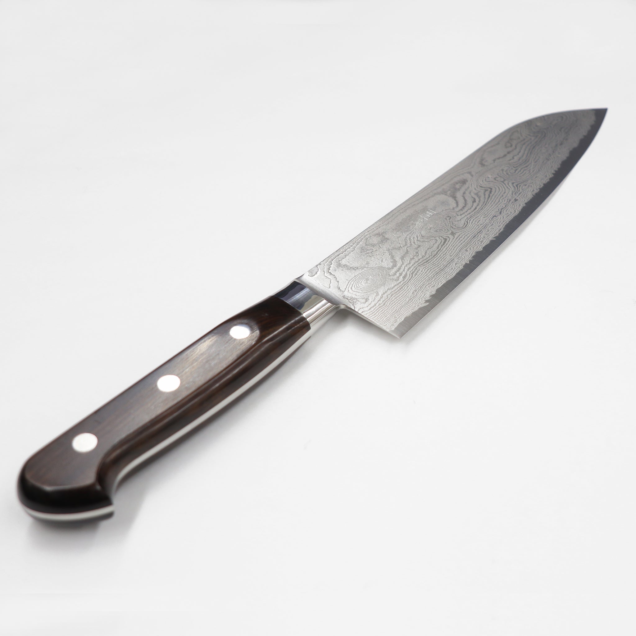 49層墨流し 鎌型包丁（三徳包丁） 170mm スーパーゴールド粉末鋼