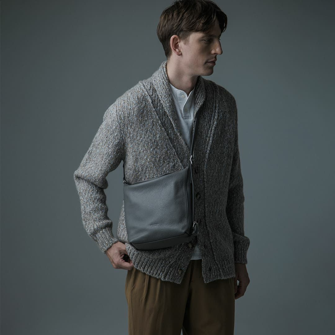 ソフトシュリンクレザー キューブショルダーバッグ | TC-CS