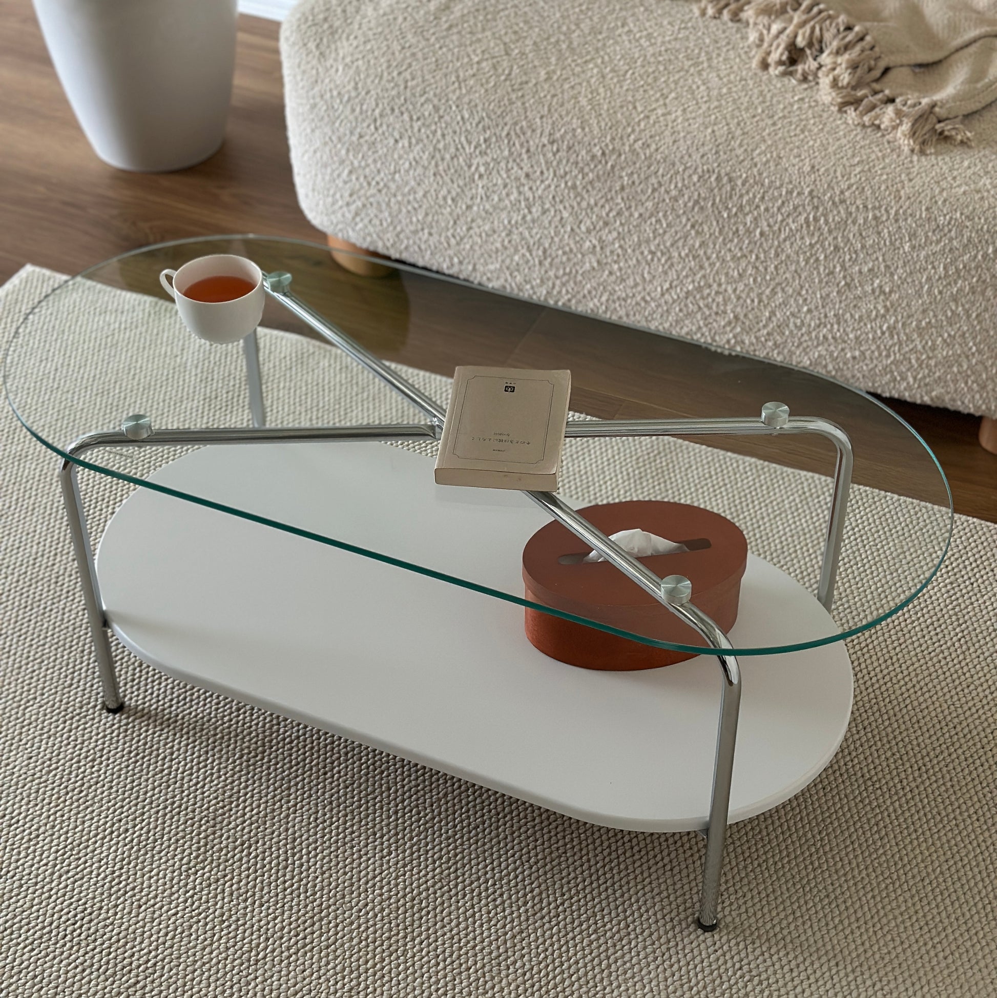 テーブル｜ガラスセンターローテーブル - territory