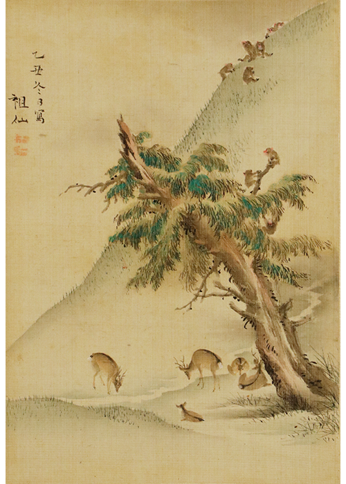 森狙仙 群猿群鹿図 小品 | 古美術瀬戸