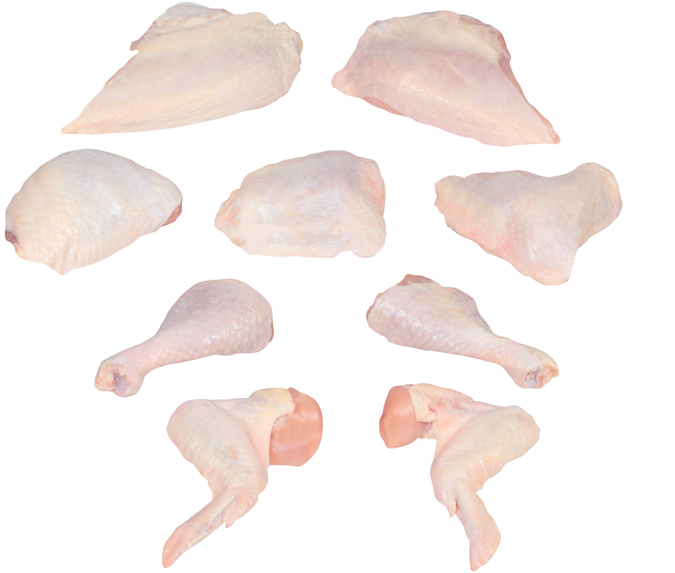 Raw Marinated Young Chicken 9 Piece (trimmed) fresh CVP (cut from