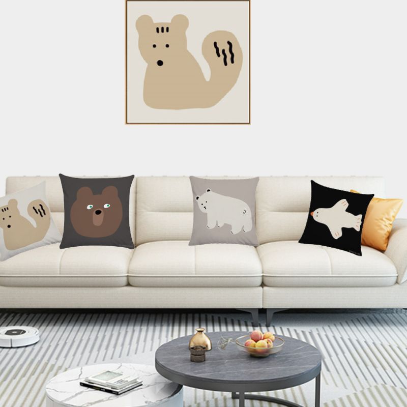 カラフルアニマルイラストクッション 