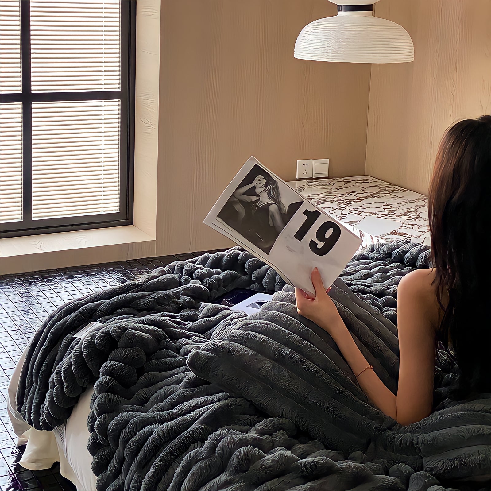 カラフルふわふわブランケット 