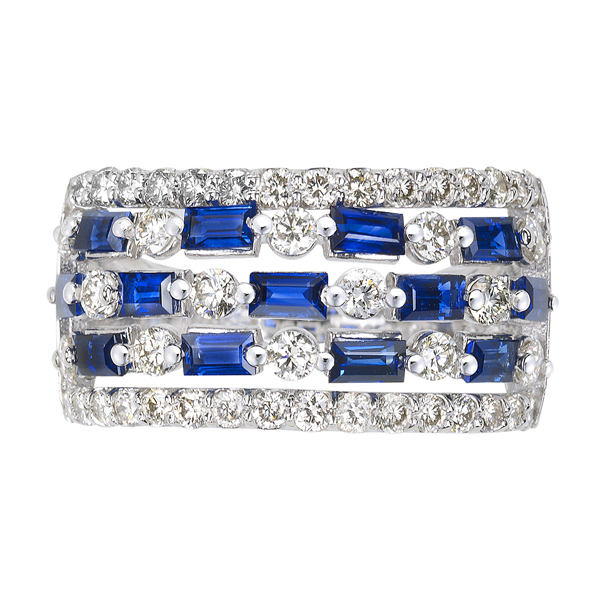 プラチナ サファイア ダイヤモンド リング （S1.24ct D1.06ct）｜真珠