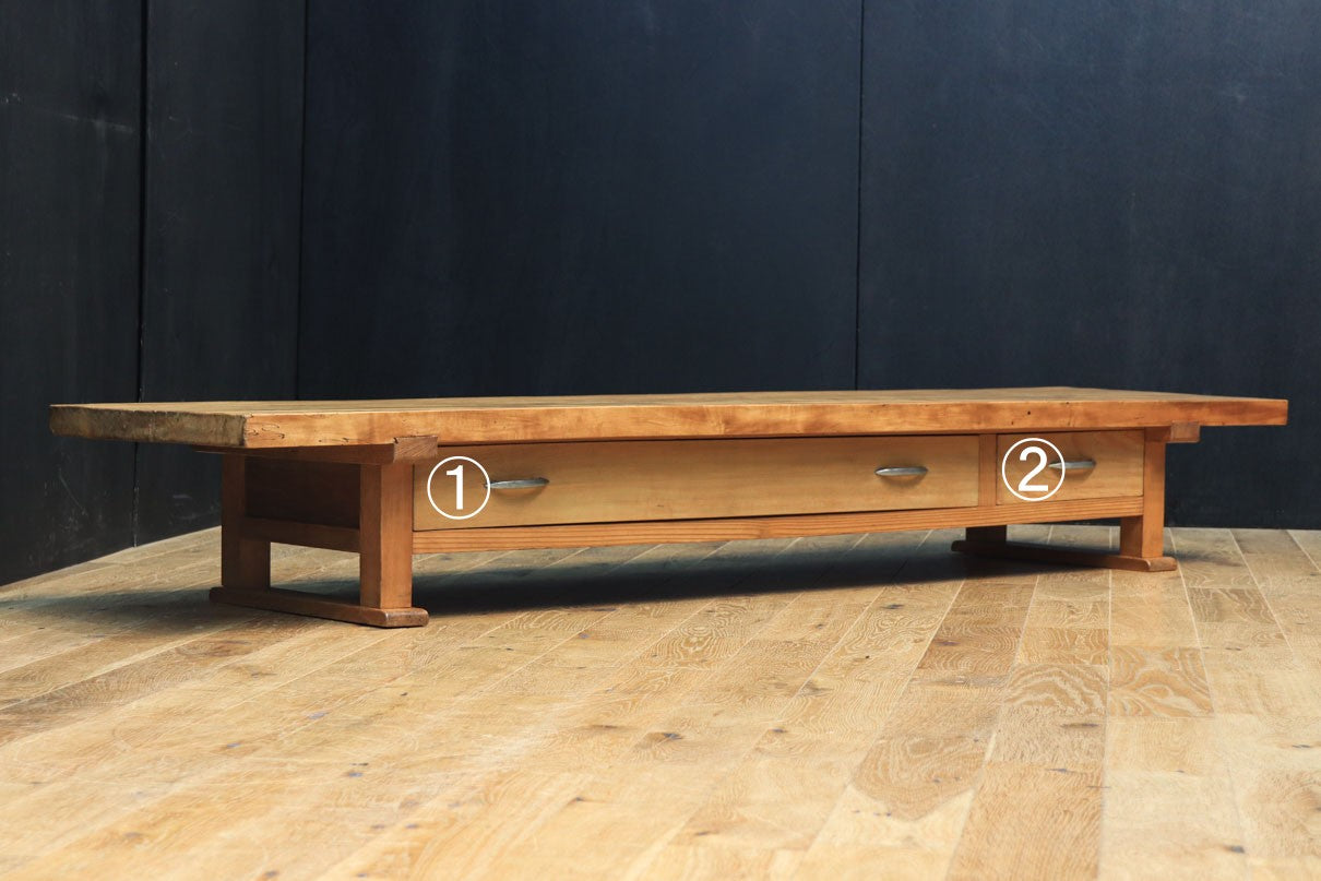 テレビ台に!! 一枚板を使用した頑丈な木地色の裁ち台 BB2241 – 古福庵