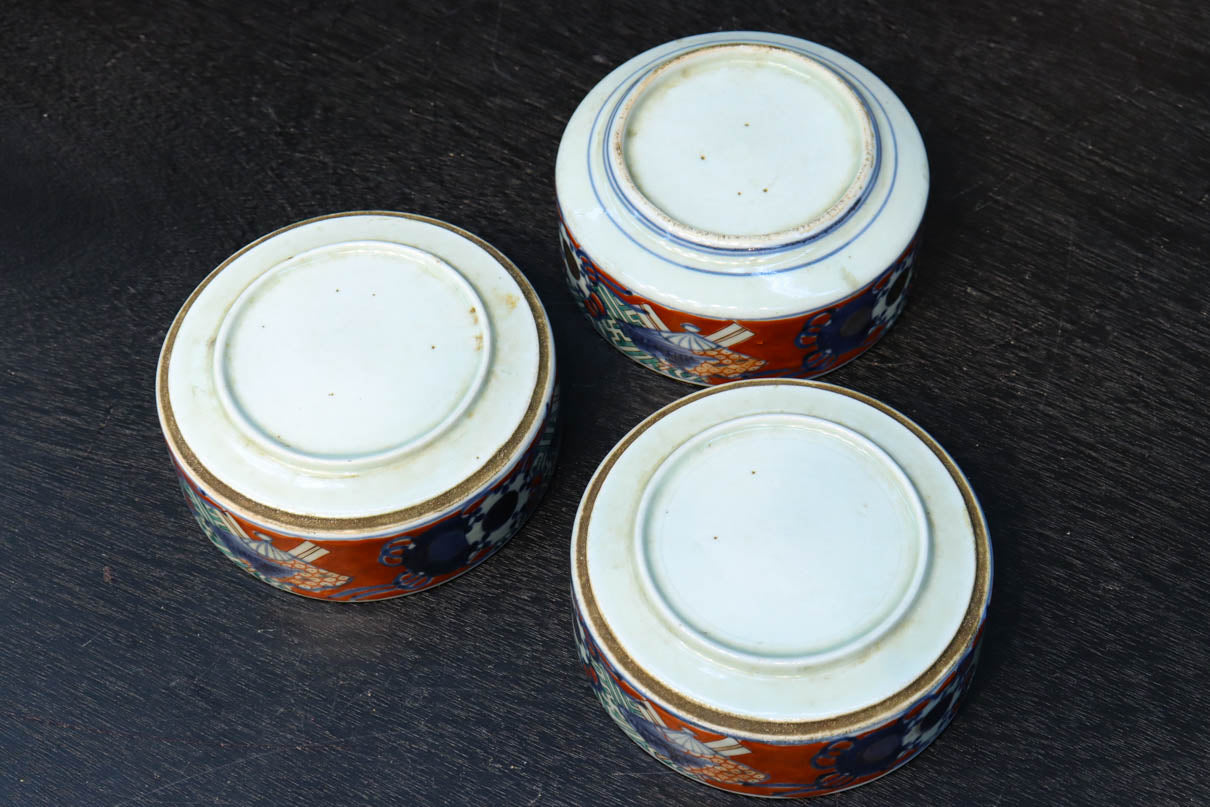 華やかで趣きのある陶器製重箱セット(おかもち付き) DC5788 在庫1組