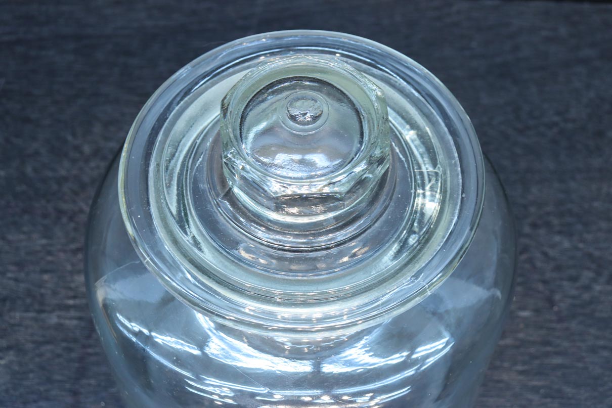 特大サイズ!! レトロ感のある蓋付きのガラス瓶 DC8749ab 在庫(a:1 b:1