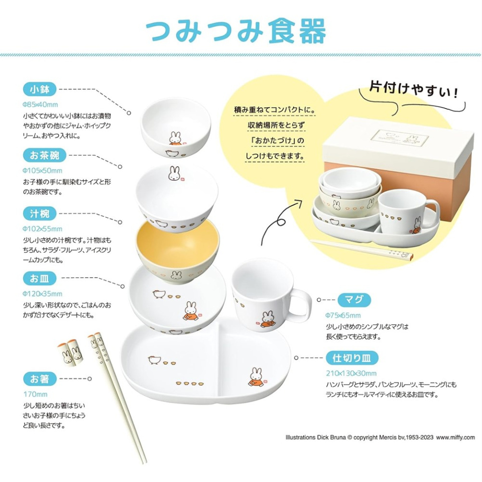 こころ粋 / ミッフィーイングレーズ（こっこ親子） つみつみ食器セット